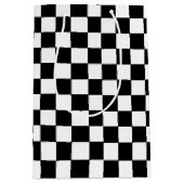 白市松模様にと黒 ミディアムペーパーバッグ (正面)