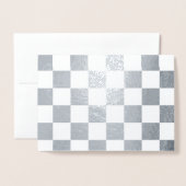 白市松模様に銀 箔カード (封筒付き正面)