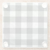 白市松模様に黒の格子縞 ガラスコースター (裏面)