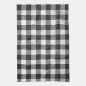 白市松模様に黒の格子縞 キッチンタオル (縦)