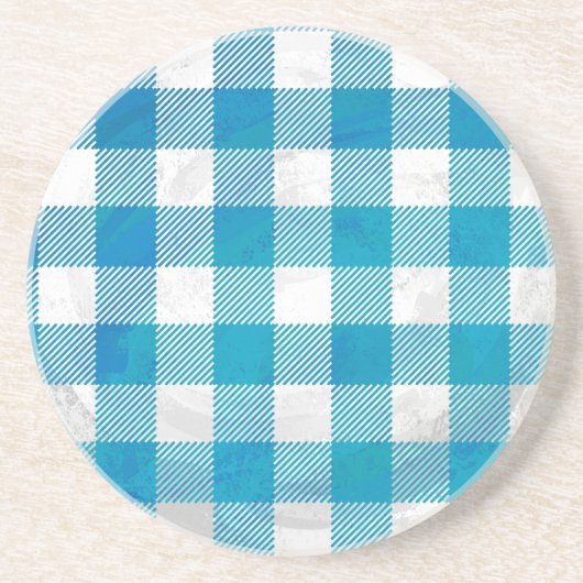 白市松模様に黒の格子縞 コースター (正面)