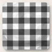 白市松模様に黒の格子縞 コースター (正面)