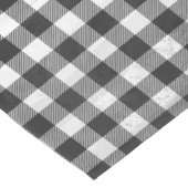 白市松模様に黒の格子縞 ショートテーブルランナー (コーナー)