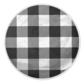 白市松模様に黒の格子縞 セラミックノブ (正面)