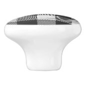 白市松模様に黒の格子縞 セラミックノブ (側面)