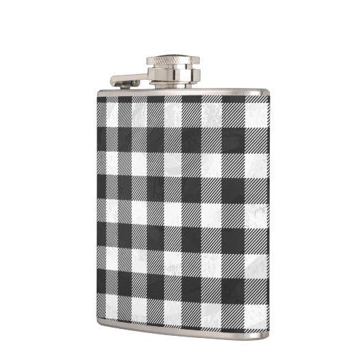 白市松模様に黒の格子縞 フラスク (左)