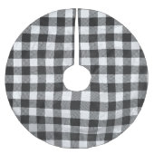 白市松模様に黒の格子縞 ブラッシュドポリエステルツリースカート (正面)