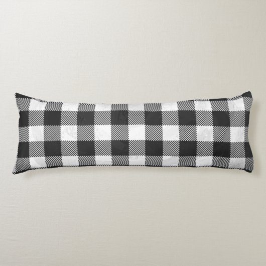 白市松模様に黒の格子縞 ボディピロー (正面)