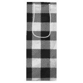 白市松模様に黒の格子縞 ワインギフトバッグ (正面)