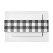 白市松模様に黒の格子縞 招待状ベリーバンド (正面例)