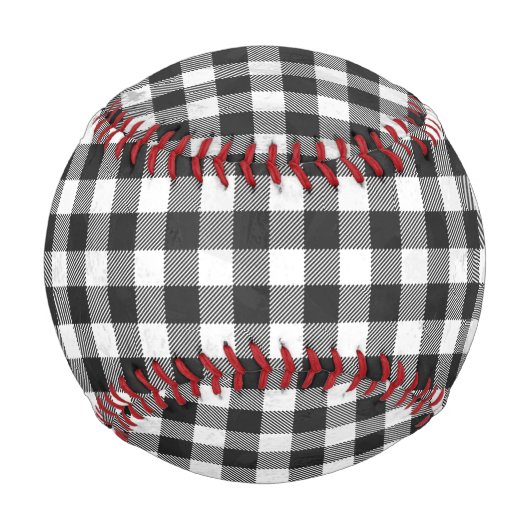 白市松模様に黒の格子縞 野球ボール (裏面)