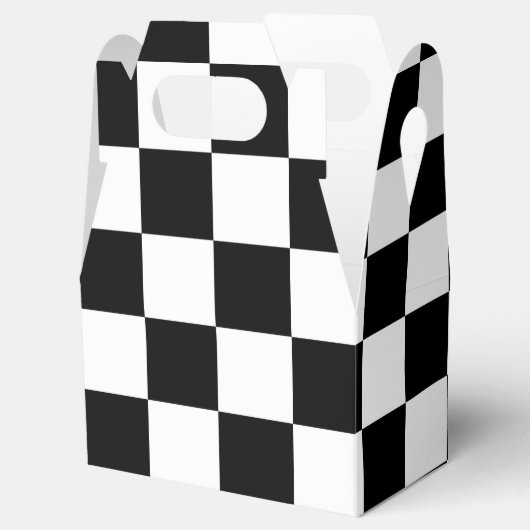 白市松模様に黒切妻用絵箱 フェイバーボックス (オープン)