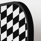 白市松模様に黒名前をカスタムするイニシャル ピックルボールラケット (左詳細)