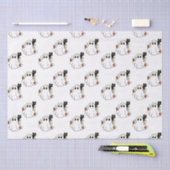 白幽霊と黒猫ホワイトハロウィン 薄葉紙 (クラフト)