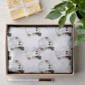 白幽霊と黒猫ホワイトハロウィン 薄葉紙 (ギフト)