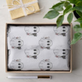 白幽霊と黒猫ホワイトハロウィン 薄葉紙 (ギフト)