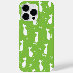 白座猫柄ライムグリーン Case-Mate iPhone 14 PRO MAXケース