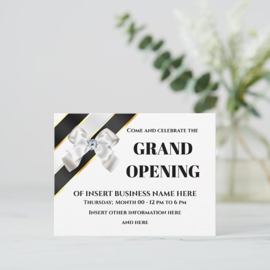 白弓黒リボングランドオープンVIPゲスト 案内ポストカード (スタンド正面)