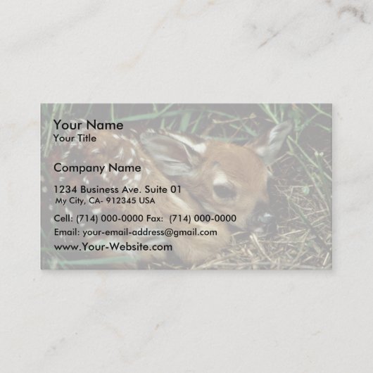 白後につかれたシカ 名刺 (正面)