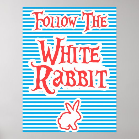 白後を追うさぎタイポグラフィポスター ポスター (正面)