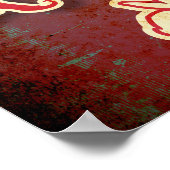 白後を追うさぎ可愛いおもしろいタイポグラフィ ポスター (角)