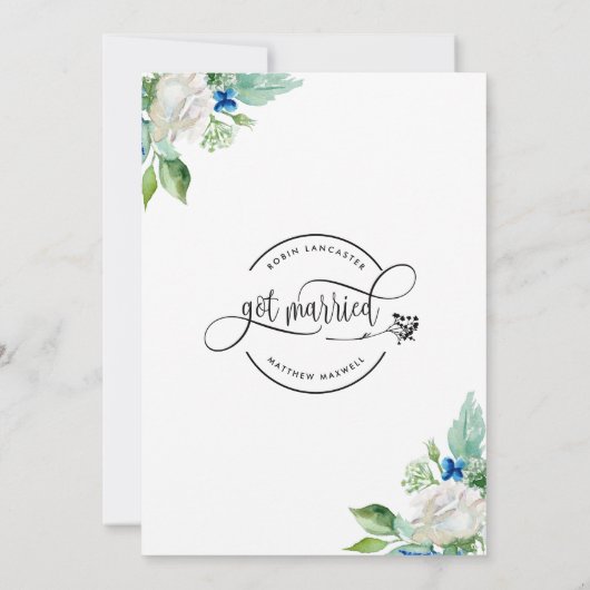 白得結婚したフローラ結婚した結婚の 案内状 (裏面)