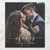 白応援エレガント書道結婚の写真 ワインラベル (シングルラベル)