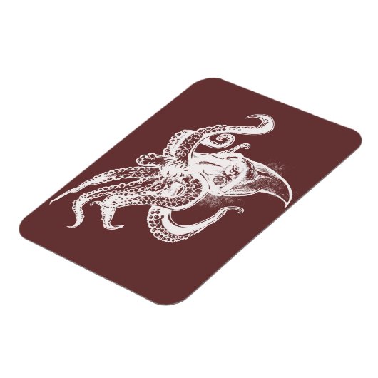 白怒いかが背景を選ぶ マグネット (左側)