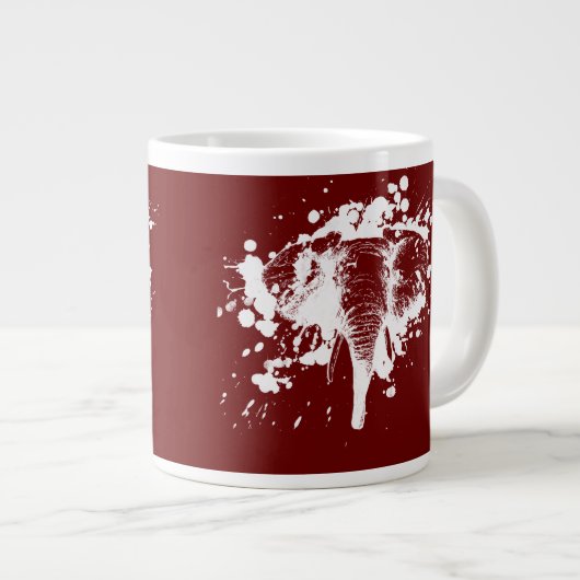 白怒い象 ジャンボコーヒーマグカップ (正面右)