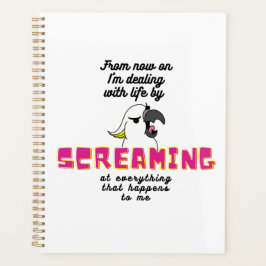 白怒おもしろい鸚鵡の文字 プランナー手帳