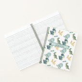 白恐竜の水彩画の可愛いノート ノートブック (内部)