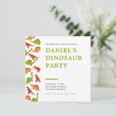 白恐竜グラフィックス恐竜誕生日 招待状 (スタンド正面)