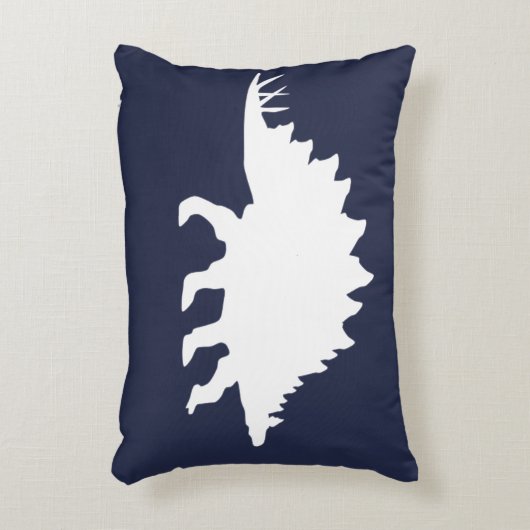 白恐竜ステゴサウルスのシルエット アクセントクッション (正面(垂直))