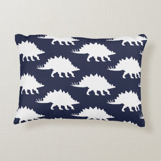 白恐竜ステゴサウルスのシルエット アクセントクッション (裏面)