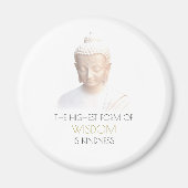 白感動的仏の知恵引用文 マグネット (正面)