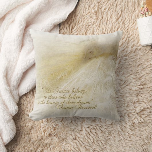 白感動的孔雀枕 クッション (ブランケット)