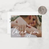白感謝していモダン書結婚の写真 ノートカード (正面/裏面インサイチュ)