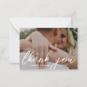白感謝していモダン書結婚の写真 ノートカード (正面)
