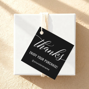 白感謝してい文字モダン黒感謝スクア フェイバータグ