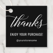 白感謝してい文字モダン黒感謝スクア フェイバータグ (正面)