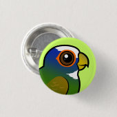 白戴冠させたオウム 缶バッジ (正面&裏面)