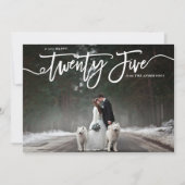 白手レタリング写真新年おめでとう シーズンカード (正面)