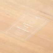 白手引き弓とスクワイグル卒業パーティー アクリル招待状 (レイダウン)