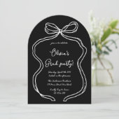 白手引き弓フォトアーチ卒業パーティー 招待状 (スタンド正面)