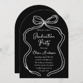 白手引き弓&スクリプト卒業パーティー 招待状 (正面/裏面)