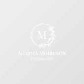 白手描きフローラリースMonogram名 ウィンドウサイン (シート)