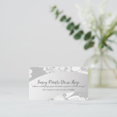 白手描きフローラ銀色 名刺 (スタンド正面)