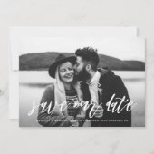 白手文字のスクリプト写真の日付の保存 セーブザデート (正面)