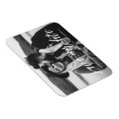 白手文字のスクリプト写真の日付の保存 マグネット (右側)