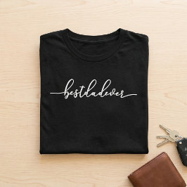 白抜きスクリプトのタイポグラフィ　最高の父さん ブラック Tシャツ